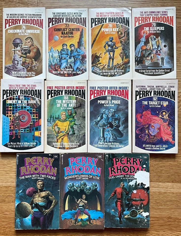 11X PERRY RHODAN Ace Volume 74 77 78 79 85 88 89 92 104 105 108 ***Very Good 1st - Image 1 of 4