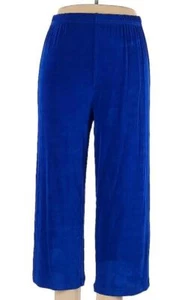 VIKKI VI 0X XL SAPPHIRE BLUE ORIGINAL SLINKY PANTS SHORT 26 INSEAM ACETATE LYCRA - Picture 1 of 6