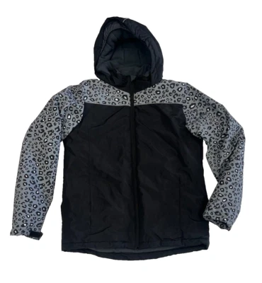 Chaqueta de Invierno Pulse $150 Nueva con Etiquetas Talla L o XL Jóvenes Niñas Negra Leopardo Impermeable Foto 1 de 4