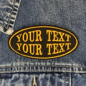 OVAL CUSTOM PERSONALISED BIKER PATCH TRIKER CLUB SEW ON EMBROIDERED FELT PATCH - Foto 1 di 2