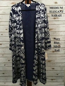 Cardigan MEDIUM SARAH LuLaRoe ~BLU NAVY e ARGENTO~ collezione elegante taglia 10-12 - Foto 1 di 6