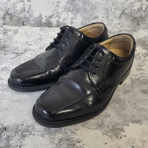 Scarpe eleganti Clarks uomo taglia UK 7 extra larghe pelle nera classiche Oxford A