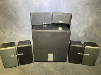 Sistema de altavoces de sonido envolvente JVC de colección (7) subwoofer SXW35 película audio estéreo Foto 1 de 4