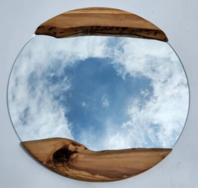 Made to order Olive Wood Mirror, Custom Order Live Edge Wooden Wall Mirror Gift - Image 1 of 4