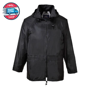 US440 Men'S Lightweight Waterproof Classic Rain Jacket Black, 5X-Large - Picture 1 of 12