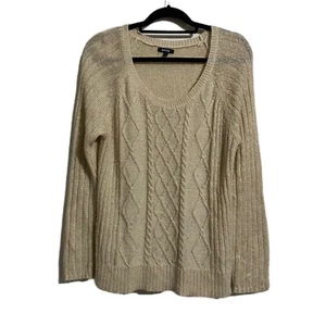 Apt 9 Sweater Cable Knit Pullover Metallic Brown Women's Size L - Picture 1 of 4