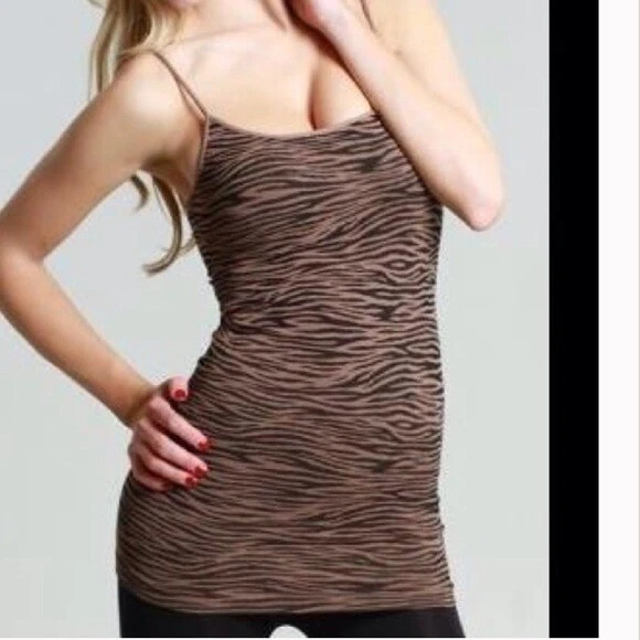 NEW Nikibiki Zebra Print Tank Top In Taupe Brown One Size Fits Most - Image 1 of 1