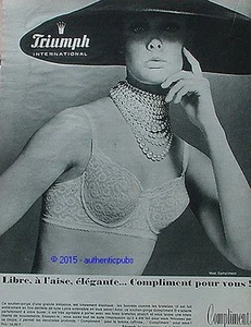 PUBLICITE TRIUMPH SOUTIEN GORGE MODELE COMPLIMENT DE 1965 FRENCH AD PUB PIN UP - Imagen 1 de 1