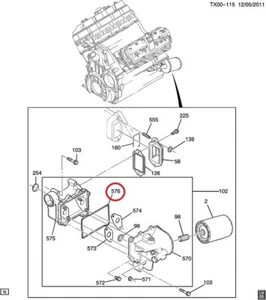( 1 ) GENUINE GM 97358847 Engine Oil Cooler Gasket/Seal - 2001-2016 6.6L TD - Bild 1 von 2
