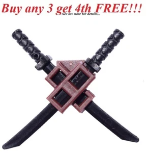 ☀️NEW Lego Weapon Katana Black SWORDS w/ Scabbard Shamshir Ninjago Ninja Samurai - Picture 1 of 4