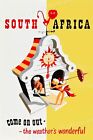 See South Africa! 1949 Vintage Style Travel Poster - 24x36