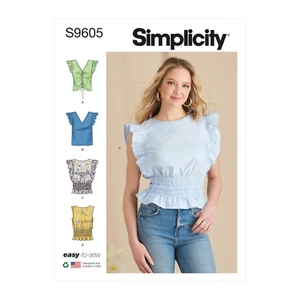 Simplicity S9605 Sewing Pattern - Misses Tops - Size 6-14 or 16-24 - Picture 1 of 9