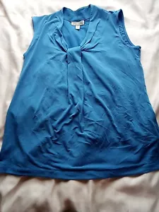 Dana Buchman ärmellose blaue Damenbluse Gr. Medium - Bild 1 von 7