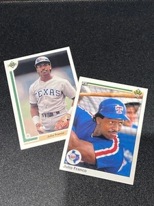 Upper Deck Baseball Card 1990 #103 & 1991 #227 - Julio Franco - Texas Rangers - Picture 1 of 5