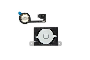 iPhone 4s Home Button vormontiert Dichtung Flexkabel Spacer weiß - Bild 1 von 2
