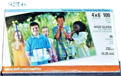 NEW Dell Premium Photo Paper 4x6- Acid Free - 100 Sheets - High Gloss *ShipFree* - Image 1 of 3