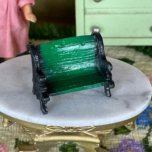 Dollhouse TINY BENCH Doll Faux Cast Iron Chair Nursery Toy Miniature Decoration - Picture 1 of 12