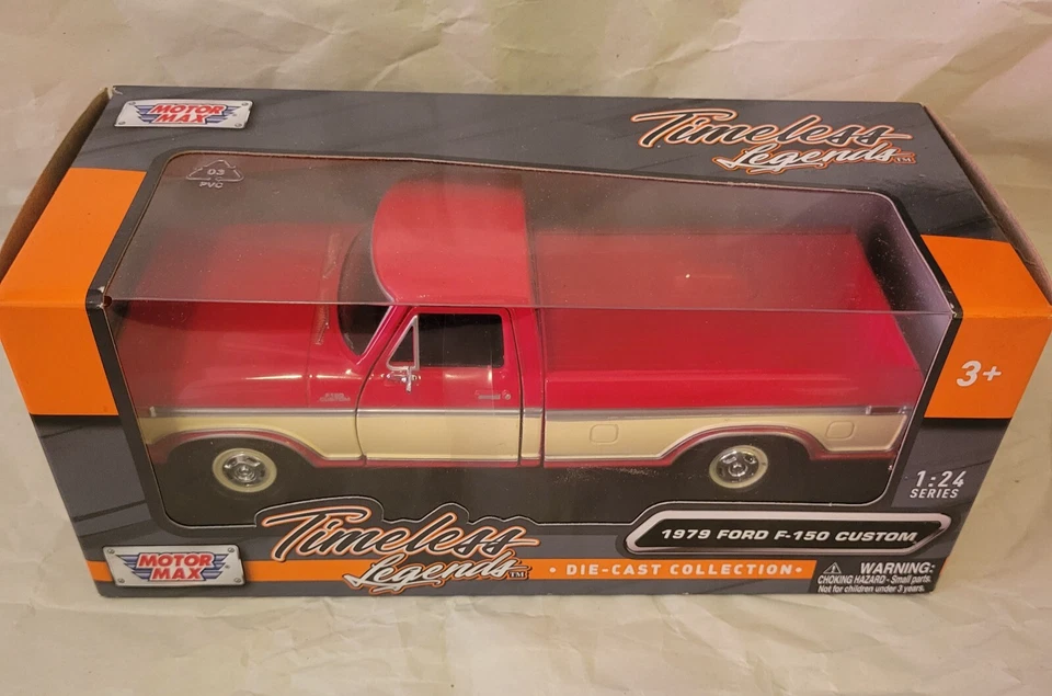 1979 FORD F-150 PICKUP TRUCK RED & CREAM 1/24 DIECAST MODEL Sam MOTORMAX Walmart