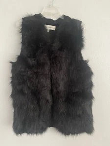 Sebby Collection Womens Size XXL Black Faux Fur Sweater Vest - Picture 1 of 10