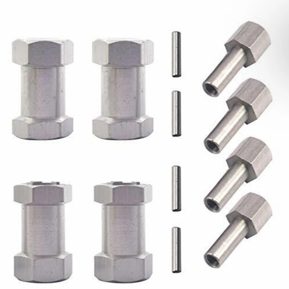 Adaptador de accionamiento hexagonal de extensión de 15 mm de buje hexagonal de rueda de 12 mm para oruga RC 1/10 SCX10 Foto 1 de 1