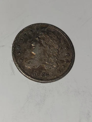 1836 USA 1/2 Dime Capped Bust Half Dime Colony Liberty & Arrows Silver Coin Cover