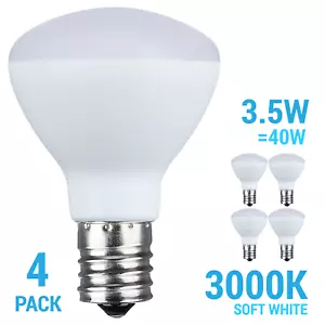 4 Pack LED 120V 3.5W =40W R14 Frost Intermediate E17 Dimmable 3000K Soft White - Picture 1 of 7