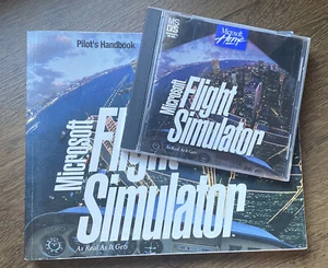 Vintage 1995 Microsoft Flight Simulator Pilot's Handbook & CD ROM MS-DOS PC Game Lot - Bild 1 von 6