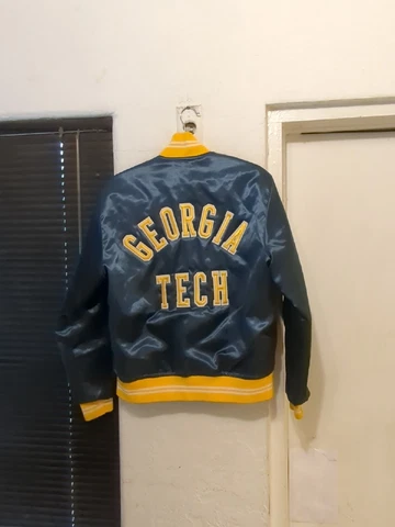 Georgia Tech Vintage 1980’s Satin Bomber Varsity Jacket Men's Sz medium Cover