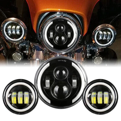 Faro LED 7" pulgadas + luz de paso para Kawasaki VN Vulcan 500 750 800 900 1700 Foto 1 de 4