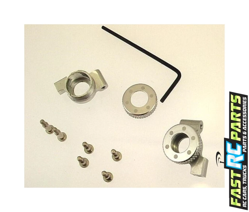 Nudillos traseros de aluminio plateado Hot Racing EXT2208 Foto 1 de 1