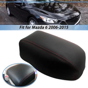 Línea negra y roja para Mazda 6 2006-2015 cuero reposabrazos cubierta central consola - Imagen 1 de 1