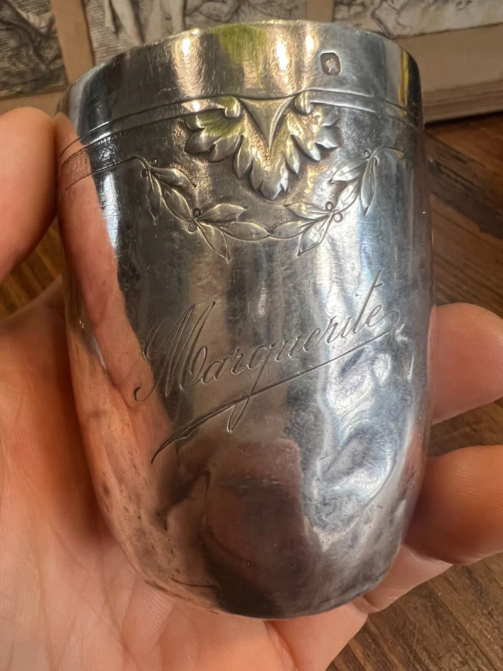 Timbale & Gobelet Argent Massif Poinçon Minerve Silver Cup N 12 - Photo 1/4