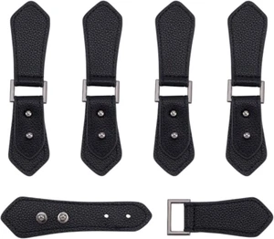 5 Sets PU Leather Cloak Clasp Fasteners, Black Sew on Toggle Closures, Sewing Sn - Picture 1 of 6