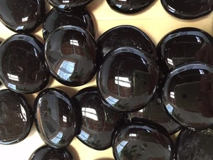 LG BLACK Glass Gems, Marbles, Nuggets, Pebbles - Picture 1 of 4