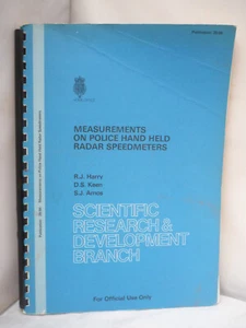 Radar Speedmeters - Research & Development 1984 Pb - Picture 1 of 8