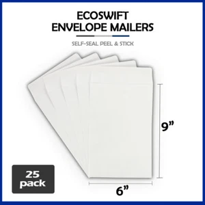 25 6x9 "EcoSwift" Brand Self-Seal Catalog Mailing Shipping Kraft Paper Envelope - Picture 1 of 7