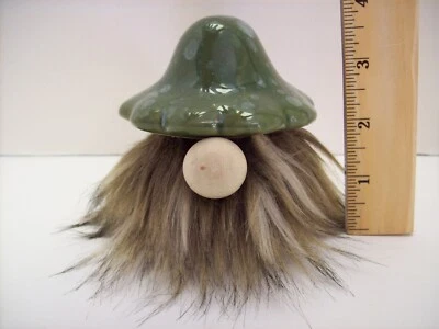  Sombrero verde seta de cerámica esmaltada gnomo artesanal - NUEVO Foto 1 de 4