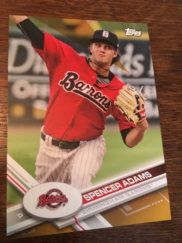 2017 Topps Pro Debut Jumbo 5x7 Spencer Adams Barons 26 #'d 02/10 Gold - Image 1 of 1
