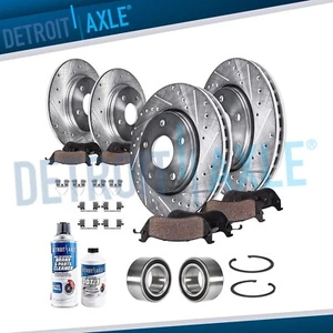 Kit de rodamientos de rueda de pastillas de freno de rotores ranurados perforados delanteros traseros para Honda Accord - Imagen 1 de 8