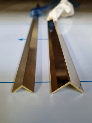 Brass Angle L Shaped Mirror Brush Polished Multiple Sizes and Lengths Available - Image 1 of 4