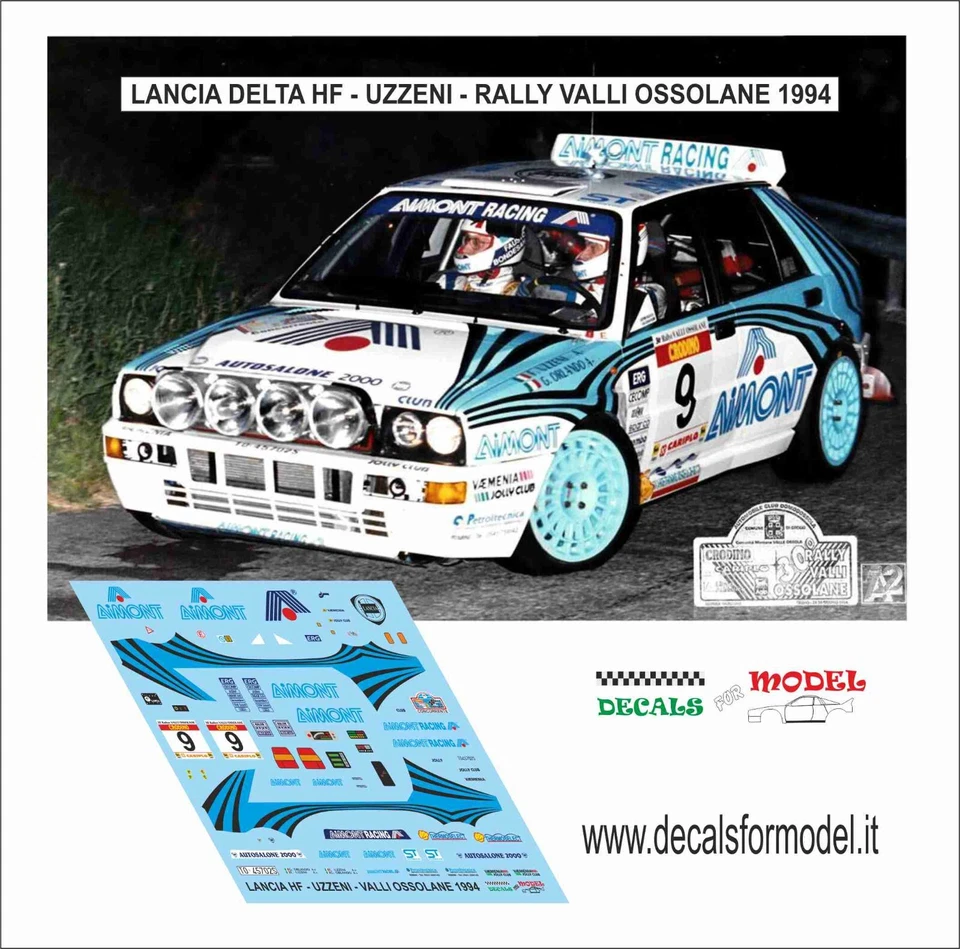 DECALS 1:43 LANCIA DELTA HF AIMONT UZZENI RALLY VALLI OSSOLANE 1994 - Immagine 1 di 1