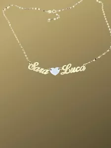 Collana con 2 nomi e cuore oro 18 carati REALIZZIAMO TUTTI I NOMI - Imagen 1 de 3