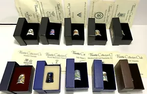 THIMBLE COLLECTOR'S CLUB PORCELAIN THIMBLES ~ BOXED AND WITH CARDS ~ LOT #1 - Picture 1 of 11