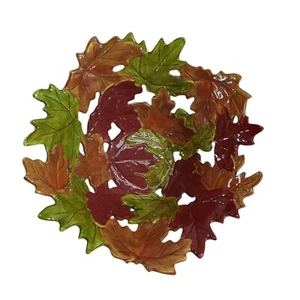 VTG Grasslands Road Ceramic Cut-Out Maple Leaf Large Serving Bowl Dish 14" - Picture 1 of 9