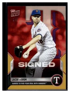2022 Topps Now Offseason #OS-41 Jacob deGrom Gold Parallel Card #d 1/1 - Picture 1 of 2