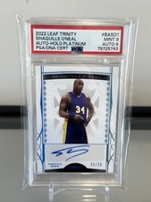2022-23 Leaf Trinity PSA 9 Shaquille O’Neal # 22/25 Platinum Auto Lakers MINT