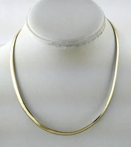 Collana catena spina di pesce LIRM Italia argento sterling dorato 925 14,5 g 17 pollici - Foto 1 di 15