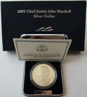 USA 1 Dollar 2005 John Marshall Silver Proof - Image 1 of 3