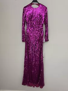 Neu Mac Duggal rosa Langarm Pailletten Abendkleid 10891 Größe 4 - Bild 1 von 15