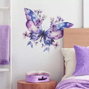 Removable Wall Sticker Butterfly Flower Decal Vinyl Art Girls Bedroom Home Decor - Picture 1 of 6